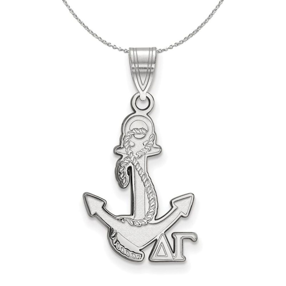 Sterling Silver Delta Gamma Medium Pendant Necklace - 20 Inch